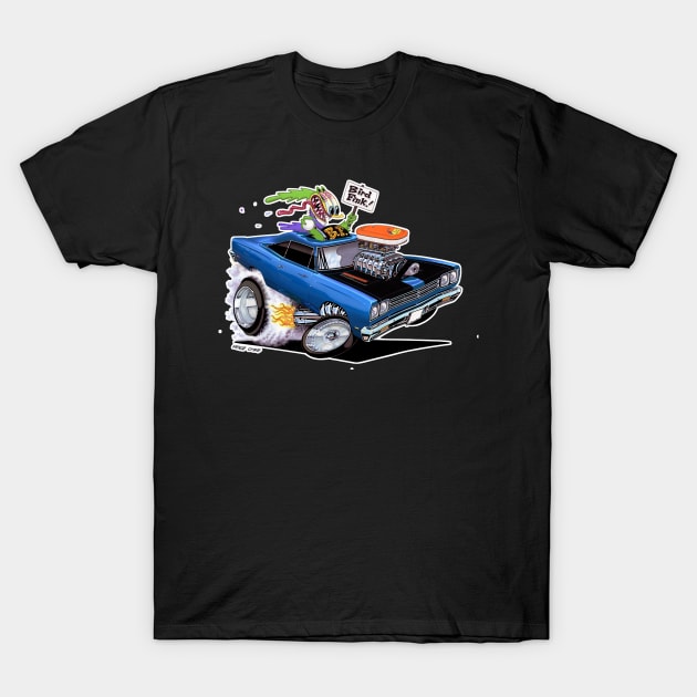 BIRD FINK 1969 blue muscle car T-Shirt by vincecrain